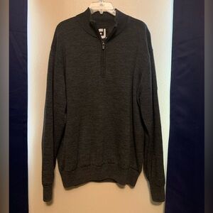 Footjoy Men's 1/4 Zip Knit Lined Pullover Sweater Size Large Gray